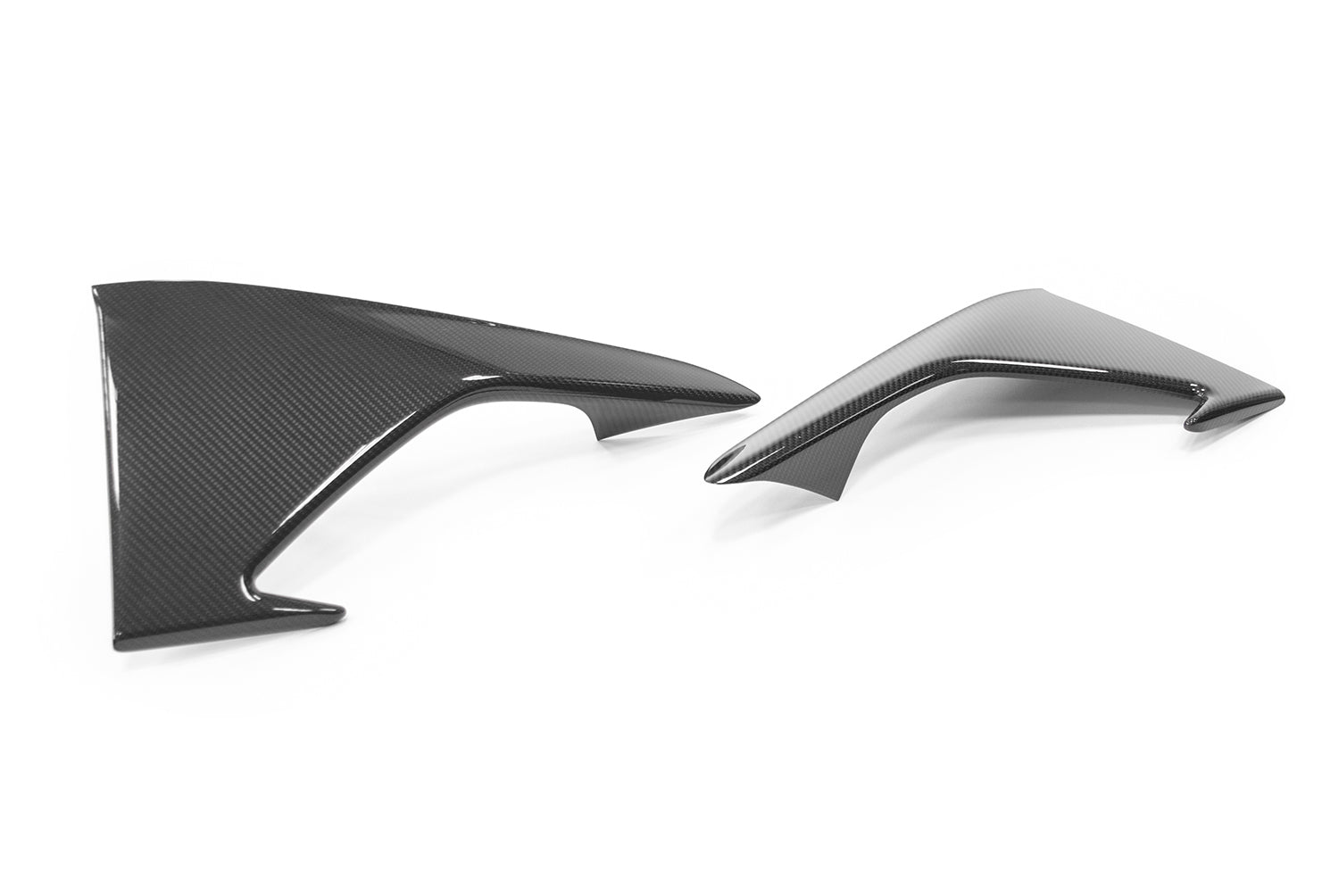 front view of black bumper inserts on white background