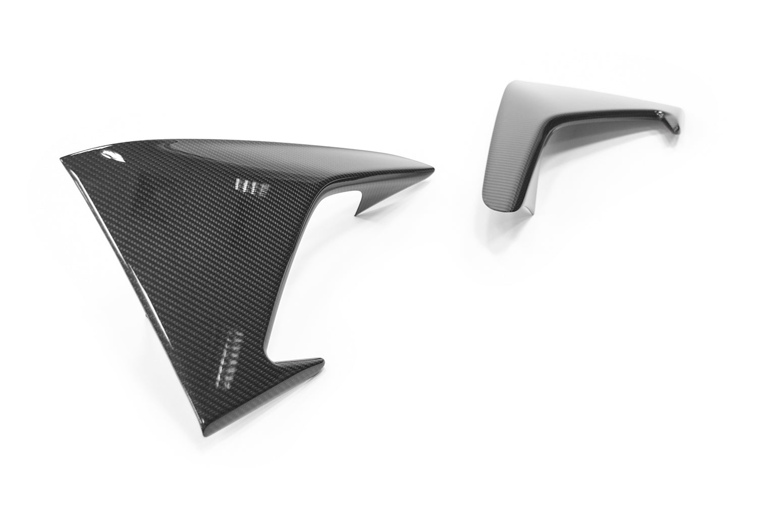 black bumper inserts on white background