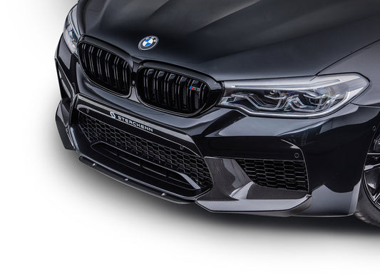 black BMW M5 (F90) bumper with sterckenn logo